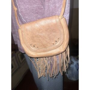 Juicy Couture Brown Goat Leather Fringe Crossbody Purse
